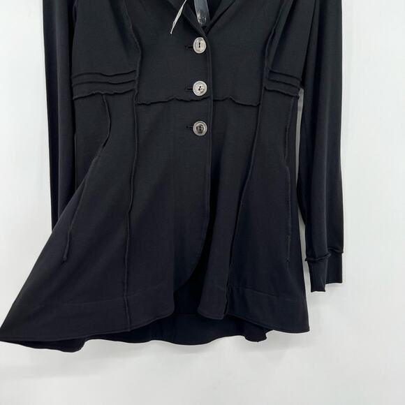 🆕 NWT Nic+Zoe Three Button Seamed Riding Jacket Blazer Petite Black Onyx PP - Picture 9 of 15